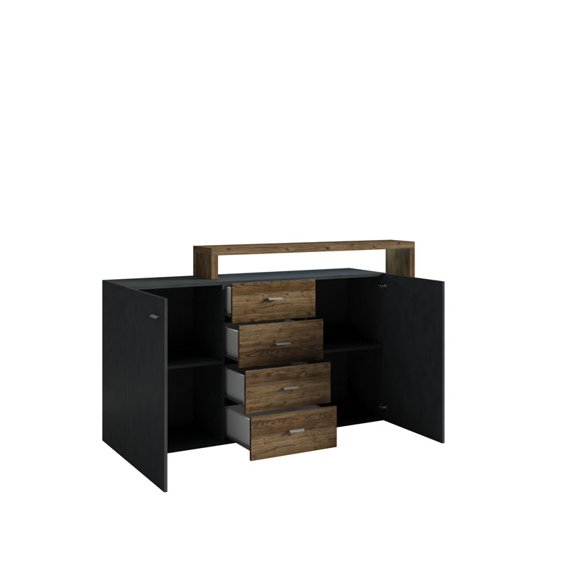 Carnahagh 180cm Sideboard, Black/Dark Brown