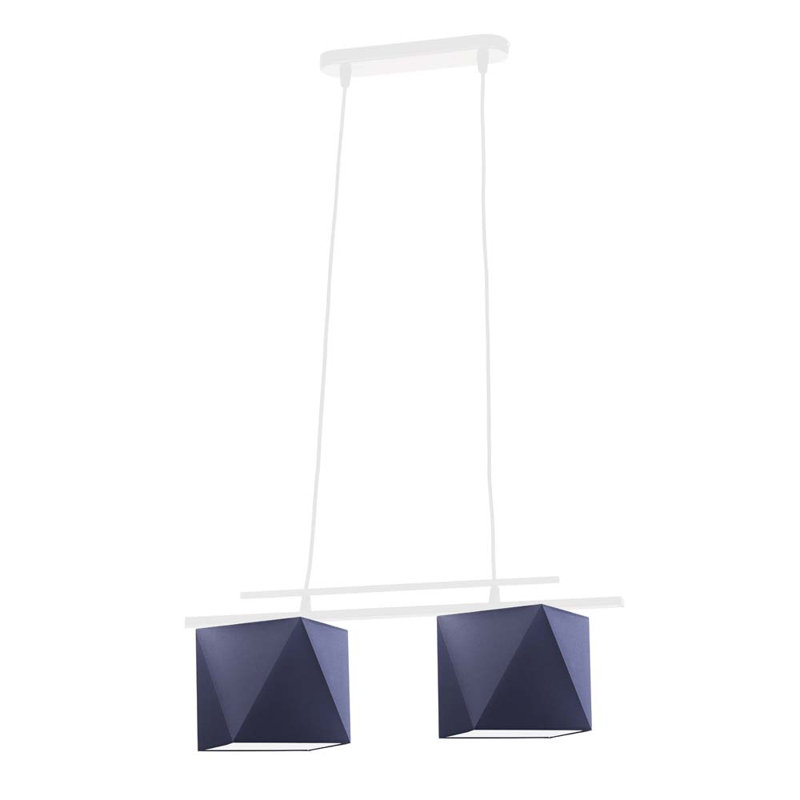 Dendall 2 - Light Kitchen Island Pendant, Dark Blue, White