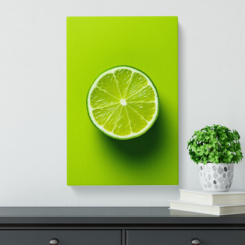 Lime Fruit Minimalism - Wrapped Canvas, 50cm H x 35cm W x 3cm D