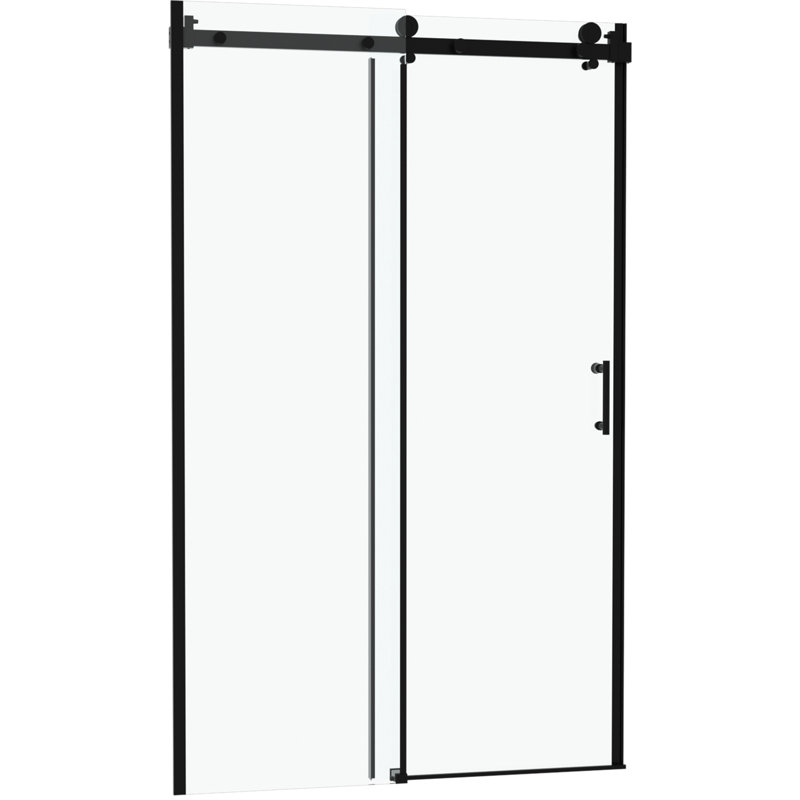 Porte de douche simple, verre trempé de 8 mm, cadre noir mat en acier inoxydable 304, design luxueux, pour porte de salle de bain spa avec base renforcée, secouant