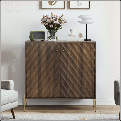 Mid-Century Modern Diagonal Wave Sideboard