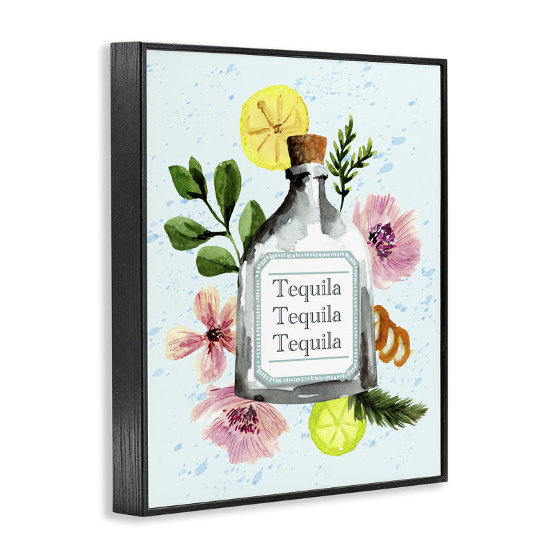  Art floral, estampe numérique de la tequila par Kate Eldridge, H 20 po x l 16 po, Giclée encadrée noir minuit