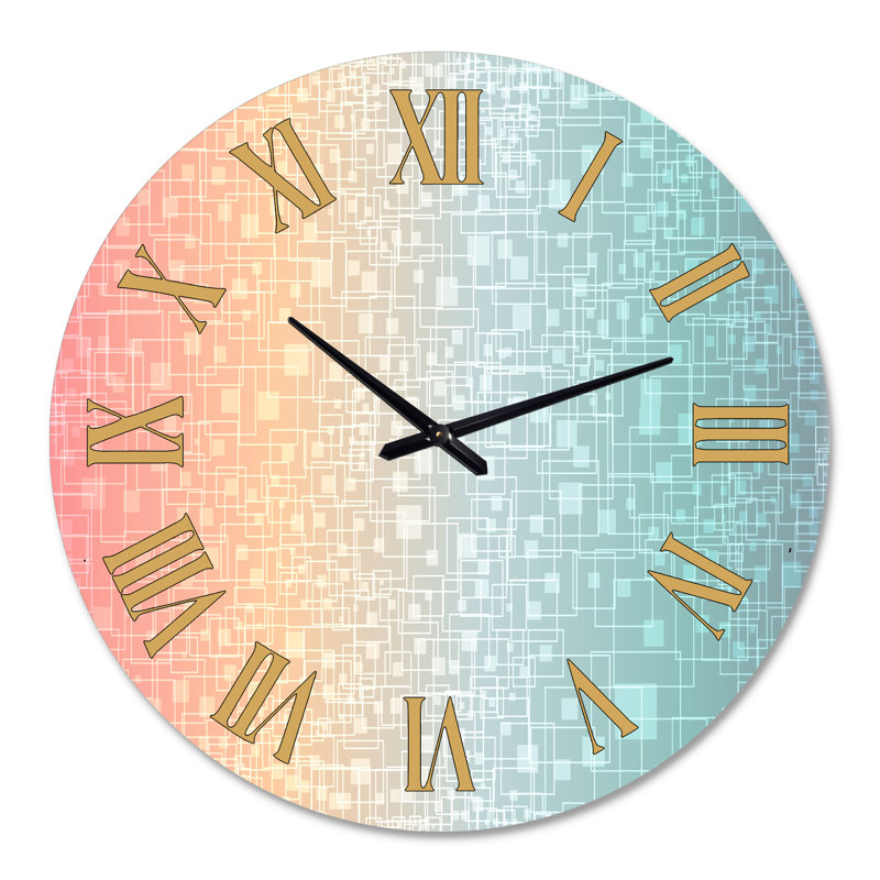 Horloge murale moderne Cubist Pastel, Médium
