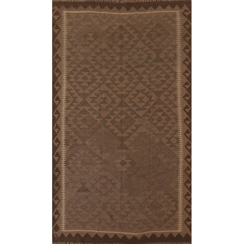 Tapis géométrique brun Kilim 5 x 8