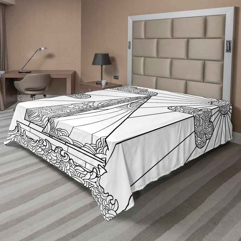 Drap bateau Ambesonne, Drap plat pour très grand lit californien