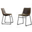 2 chaises de salle à manger en cuir PU brun antique. Conception en métal faite à la main. Siège confortable en plastique moulé. L 18,5 po x l 22,25 po x P 31,5 po. Chaises rétro, 2 places, siège. H 31,5 po Pieds noirs-1583155469
