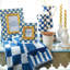Check Gold/Ivory Dinner Candles
