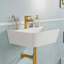 DeerValley Rectangular Wall-Mounted Bathroom Sink, White Ceramic Basin with Tap Hole, 41x32x12cm