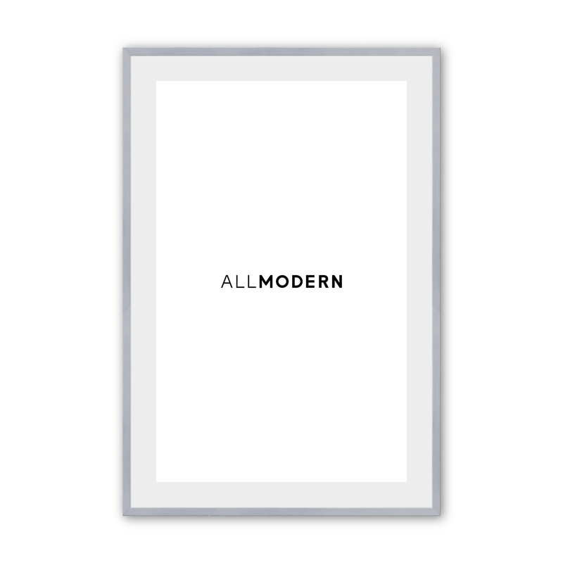 Willin Solid Wood Picture Frame with Mat, Polished Chrome, 12.75" W x 15.75" H