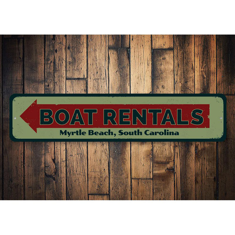 Enseigne en bateau, H 4 po x l 18 po x P 0,04 po