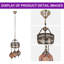 Lustre à 3 lumières de style mosaïque à 3 lumières de style Tiffany (ampoules incluses)