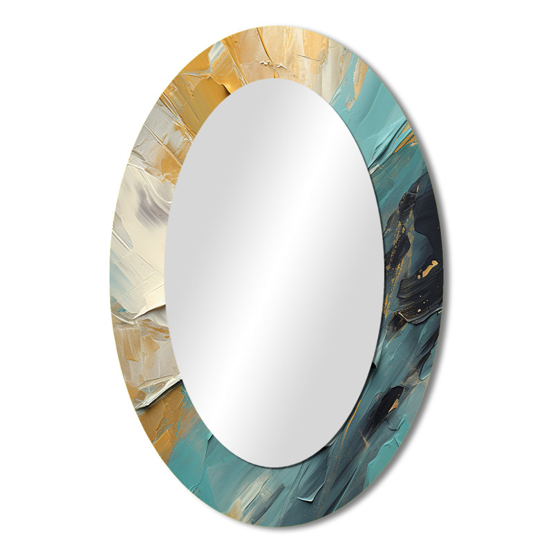 Shuff - Miroir mural ovale moderne, 36 po x 24 po