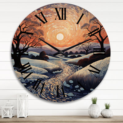 Horloge murale Winter River