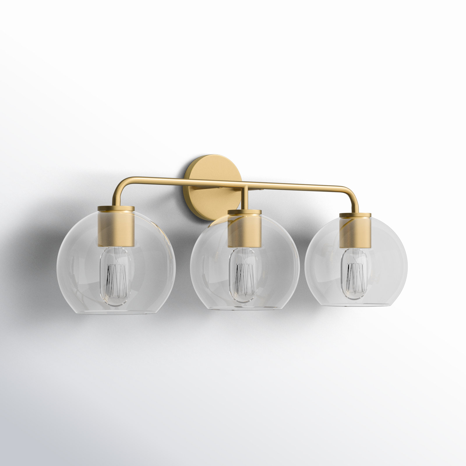 Childerley 3-Light Dimmable Vanity Light, Satin Brass, Clear