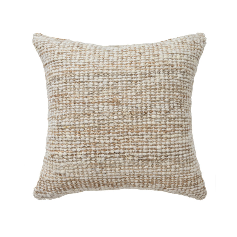 Housse de coussin Savanna Farmhouse, Ivoire / brun clair, Polyfill