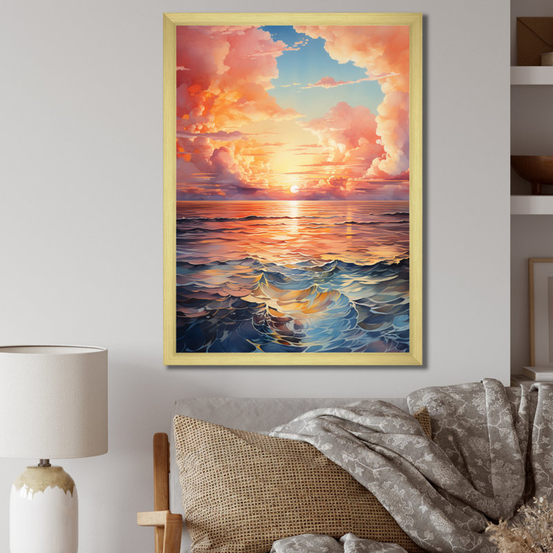 «Clouds Coastal Horizons II», reproduction sur toile, H 40 po x l 30 po x P 1,5 po, Encadrement doré