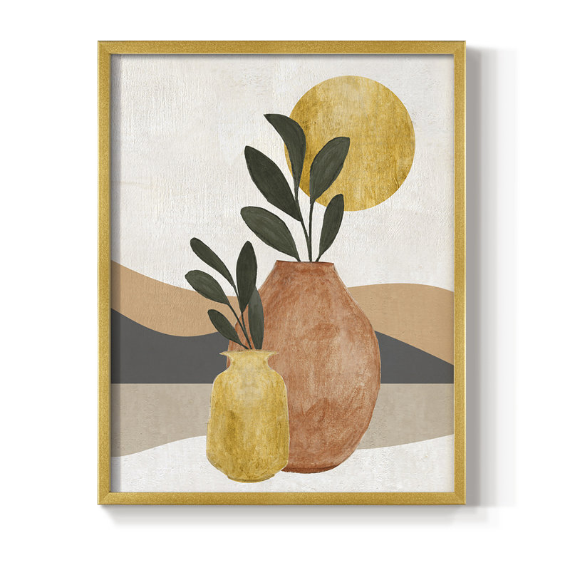 Reproduction encadrée Adobe Moon II - bois massif, H 21 po x l 17 po, Doré
