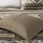 Très grand / très grand édredon brun, rayure 5 pièces à chevrons, 2 coussins décoratifs, très grand chevrons,