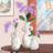 3 Small White Vases For Decor Living Room Coffee Table