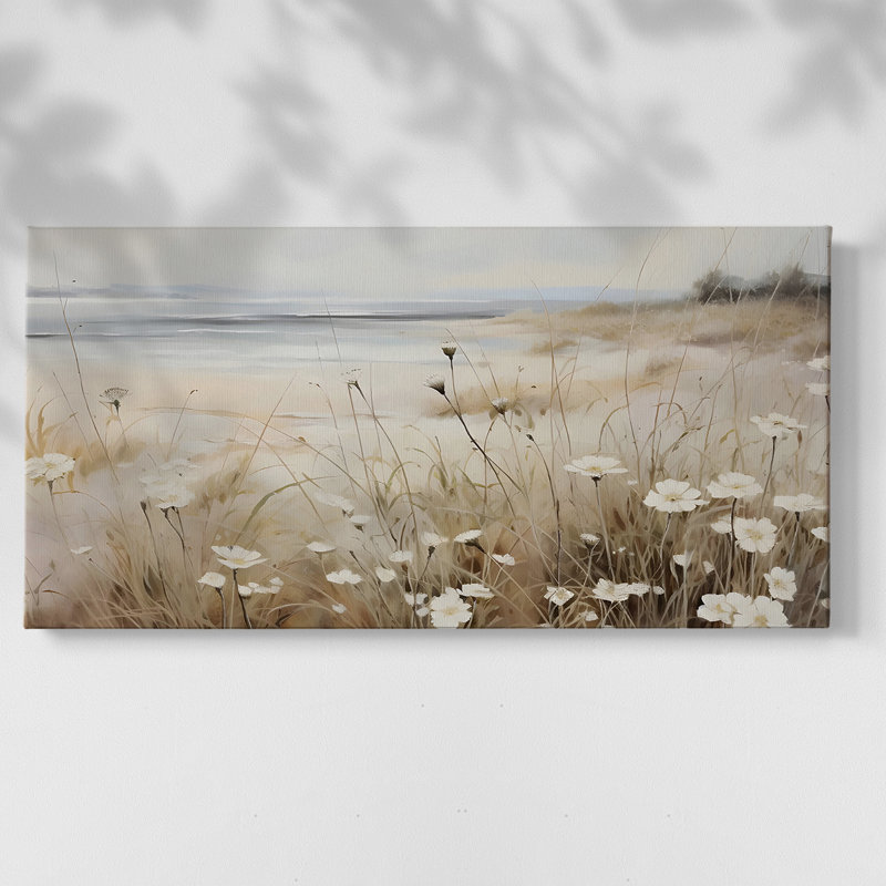 Série paysage - Mxviii - Toile tendue avec châssis encadré - Prêt à être accroché, H 17 po x l 33 po, Doré