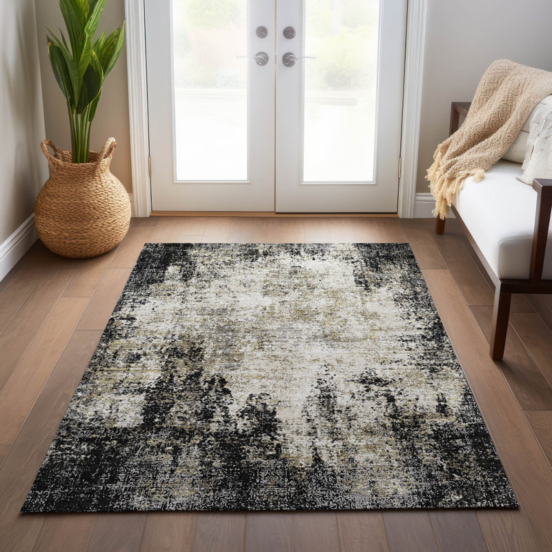 Tapis rectangulaire Aleighna avec envers antidérapant, Rectangulaire 3 pi x 5 pi
