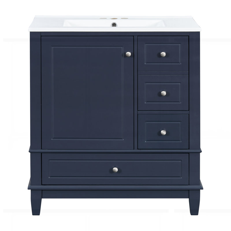 Meuble-lavabo 30 po avec lavabo, Bleu