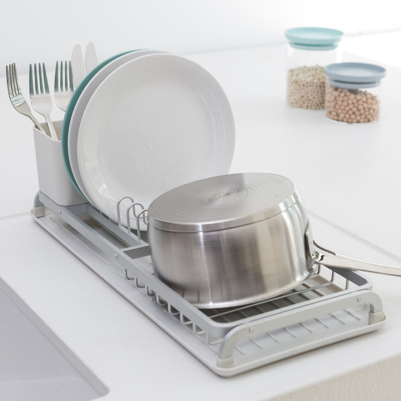 Égouttoir à vaisselle compact en aluminium pour évier Brabantia, Gris clair