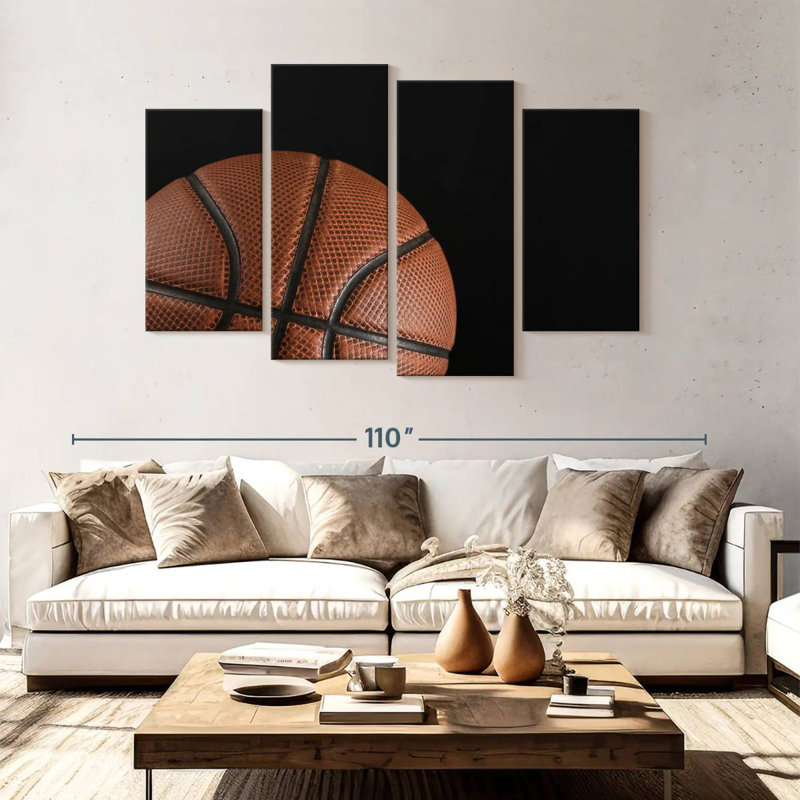 Ballon de basket-ball rétro Sireci, H 54 po x l 84 po