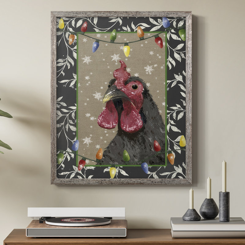 «County Christmas Farm IV», reproduction encadrée - bois massif, H 11 po x l 9 po