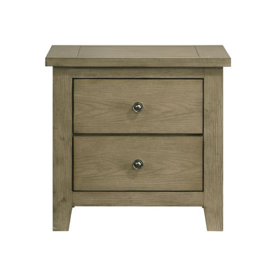 Fully assembled 2-drawer Nightstand, Vineyard Oak