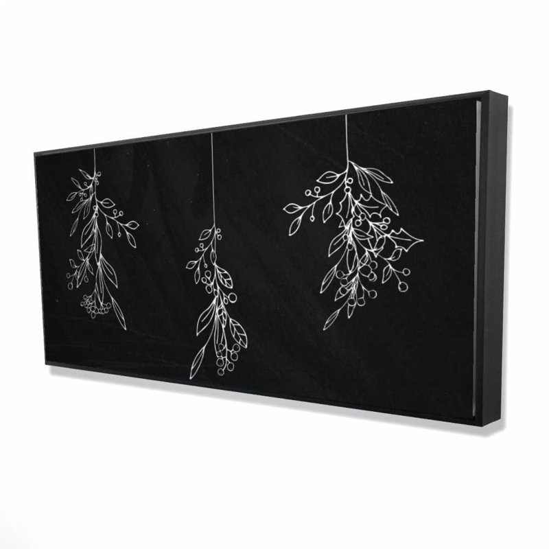 «Mistletoe Botanical», toile encadrée noire - Art de la décoration intérieure, H 49,25 po x l 25,25 po
