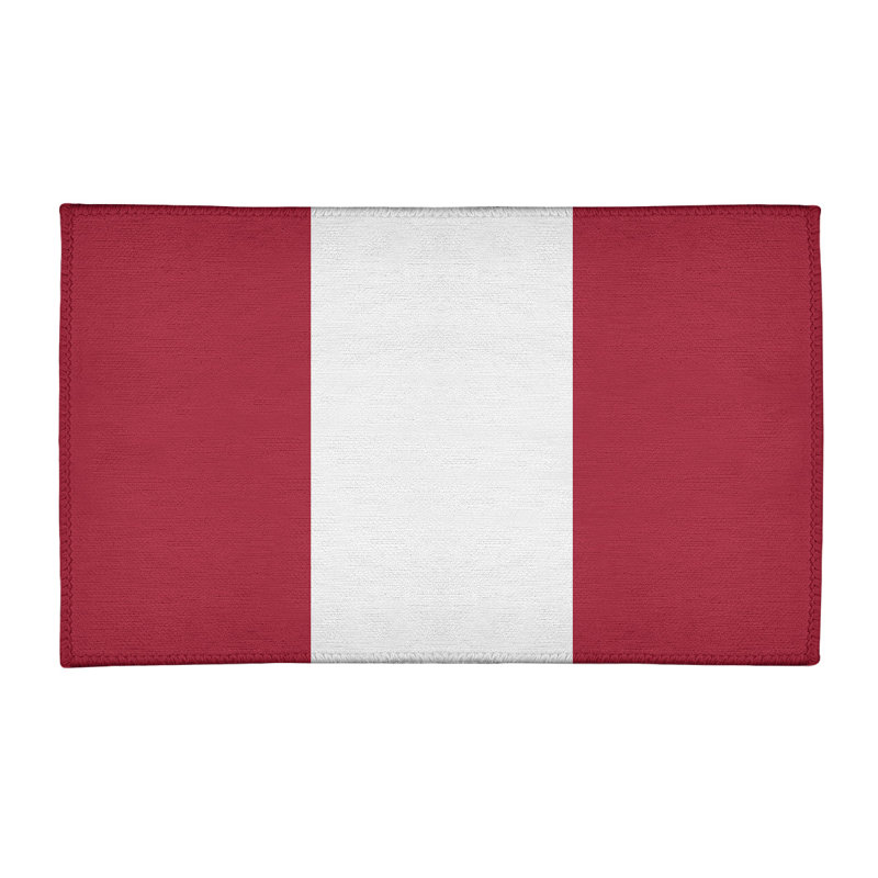 Tapis de grande surface rouge poly-rayures football new york, Rectangle 3 pi x 5 pi