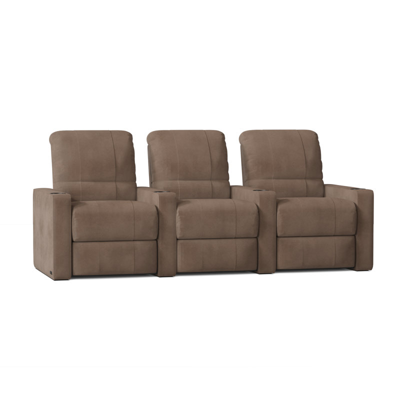 Rangée de sièges de cinéma maison Inuya (rangée de 3), Sable Smartsuede, Électrique