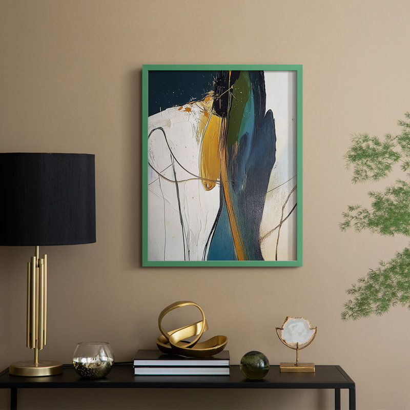 Série ABSTRACT DCXI, reproduction encadrée - bois massif, H 30 po x l 24 po, Vert