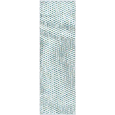 Global Recycled Standard Bubbles Hand-Woven Textural Loop Pile Recycled Rug Lagoon Blue