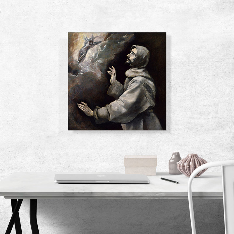 Saint François recevant les stigmates par El Greco, reproduction d'art sur toile tendue, H 18 po x l 18 po x P 1,5 po
