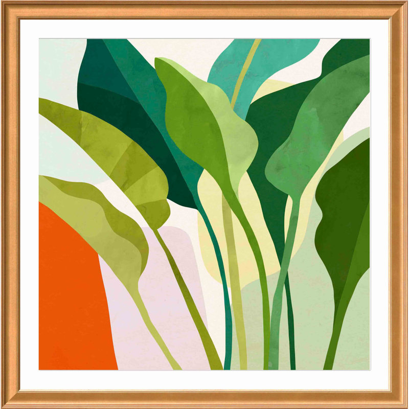 «Tropica I» par Victoria Borges - impression encadrée, Or antique, H 36,86 po x l 36,86 po