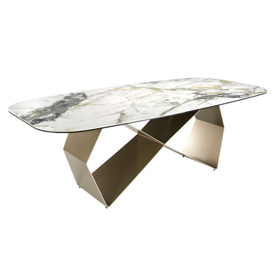 Oval Marble Top Dining Table