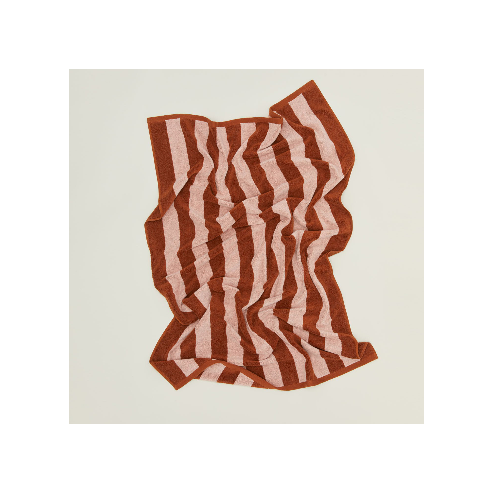 Simple Striped 100% Cotton, Blush/Terracotta, Bath Sheet - 1 Pack