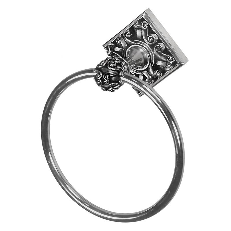 Sforza Towel Ring, Antique Silver