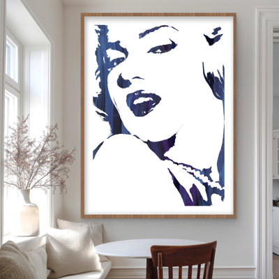 Marilyn Monroe en bleu - impression rétro encadrée classique