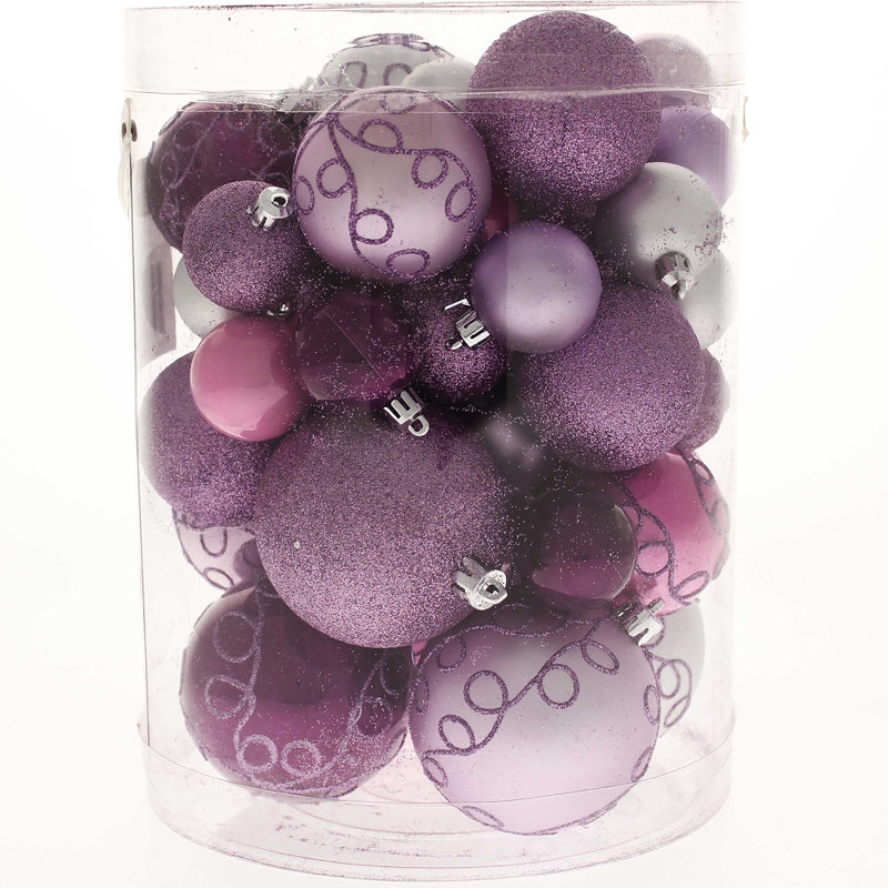 24.39cm Bauble, Purple/Pink/Silver