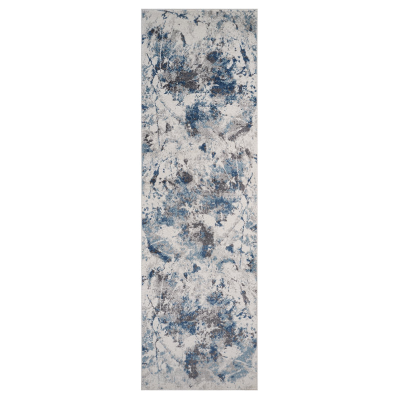 Charolene Abstract Ivory Power-Loom Area Rug, Rectangle 6'7" x 9'