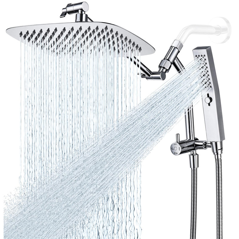 10-Inch All-Metal Rain Shower Head With Handheld Spray Combo, Chrome