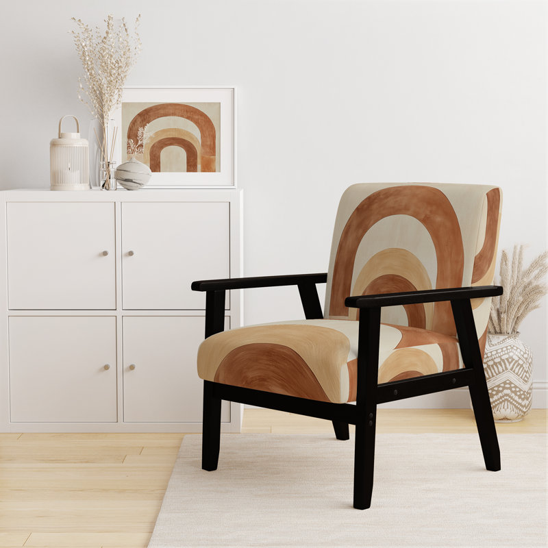 Chaise d'appoint abstraite Boho, Black Square Arms