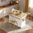Fluted Kitchen Island With Drop Leaf, Power Outlet, Towel Rack, Spice Rack And Open Compartment-1673766758
