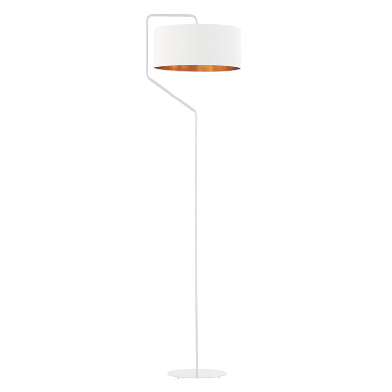 Romel 156cm Arched Floor Lamp, White, White