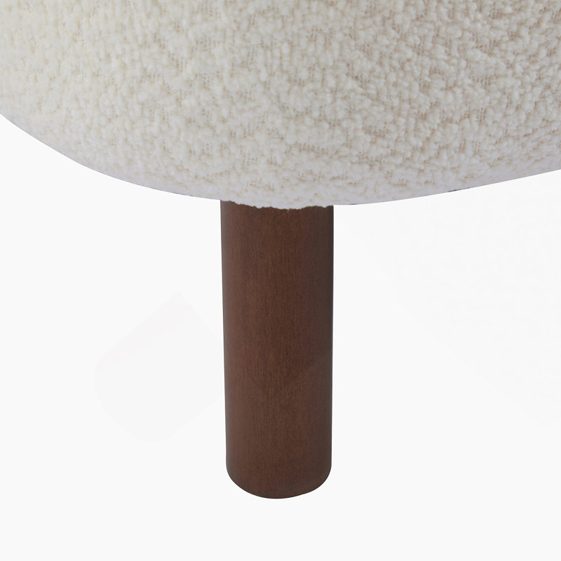 Fauteuil d'appoint rembourré Vezina, Boucle blanc cassé