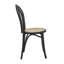 Ensemble de deux chaises d'appoint de salle à manger à dossier arrondi en bois massif noir et naturel