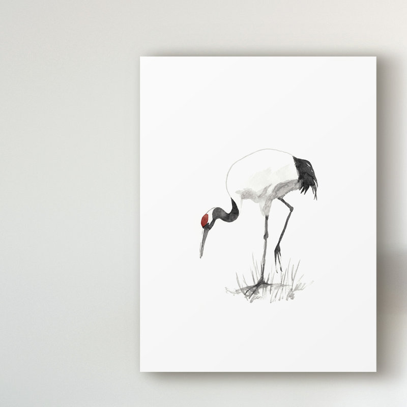 «Japanese Cranes II» par Naomi McCavitt, reproduction sur toile, H 19 po x l 14 po x P 2 po